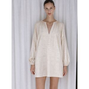 Matin Studio Cream Cotton Eyelet Billow Sleeve Mini Dress AU 8 US 4 | Tunic